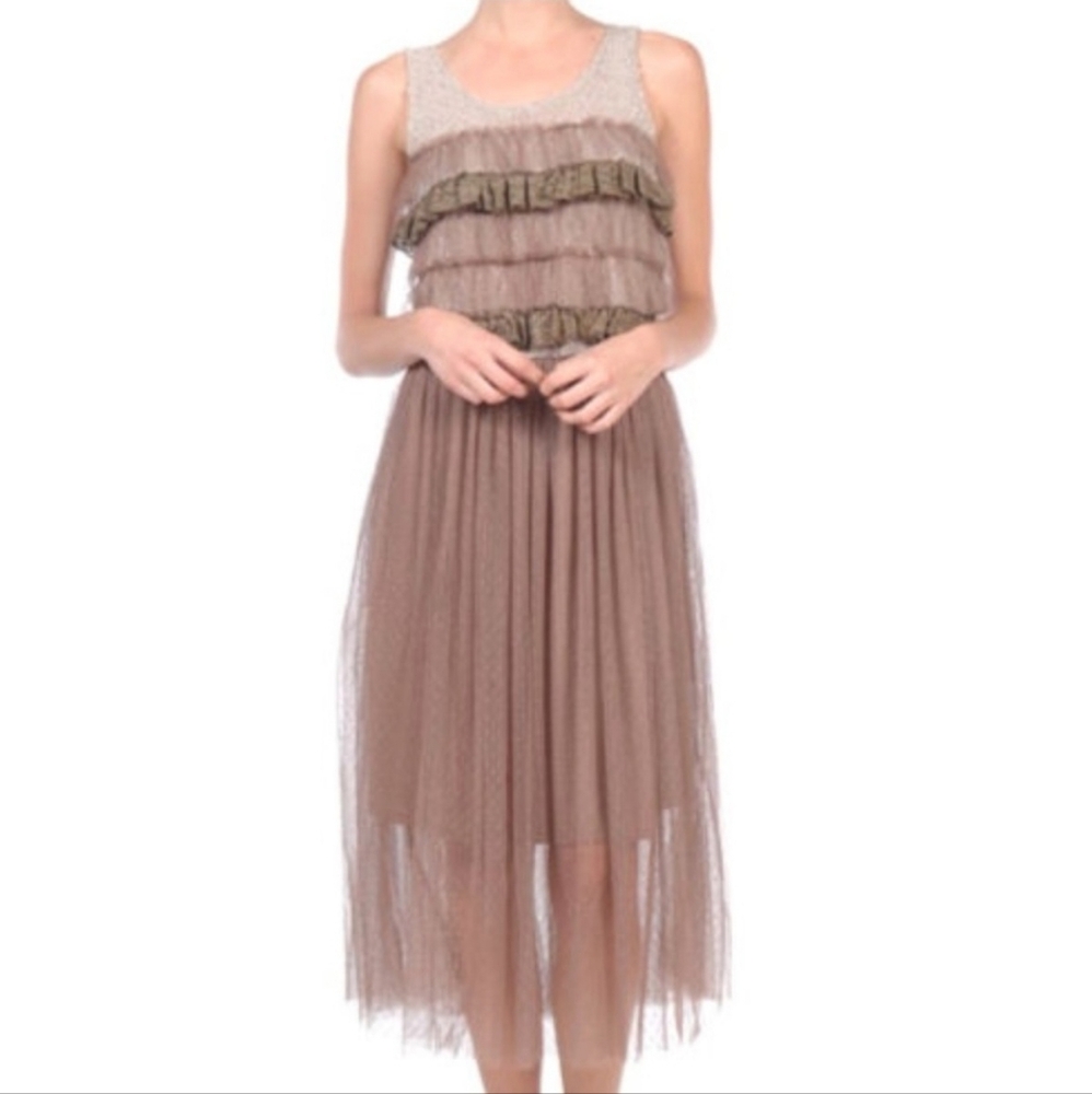 Anthropologie A'reve Tiered Dress With Tulle - S